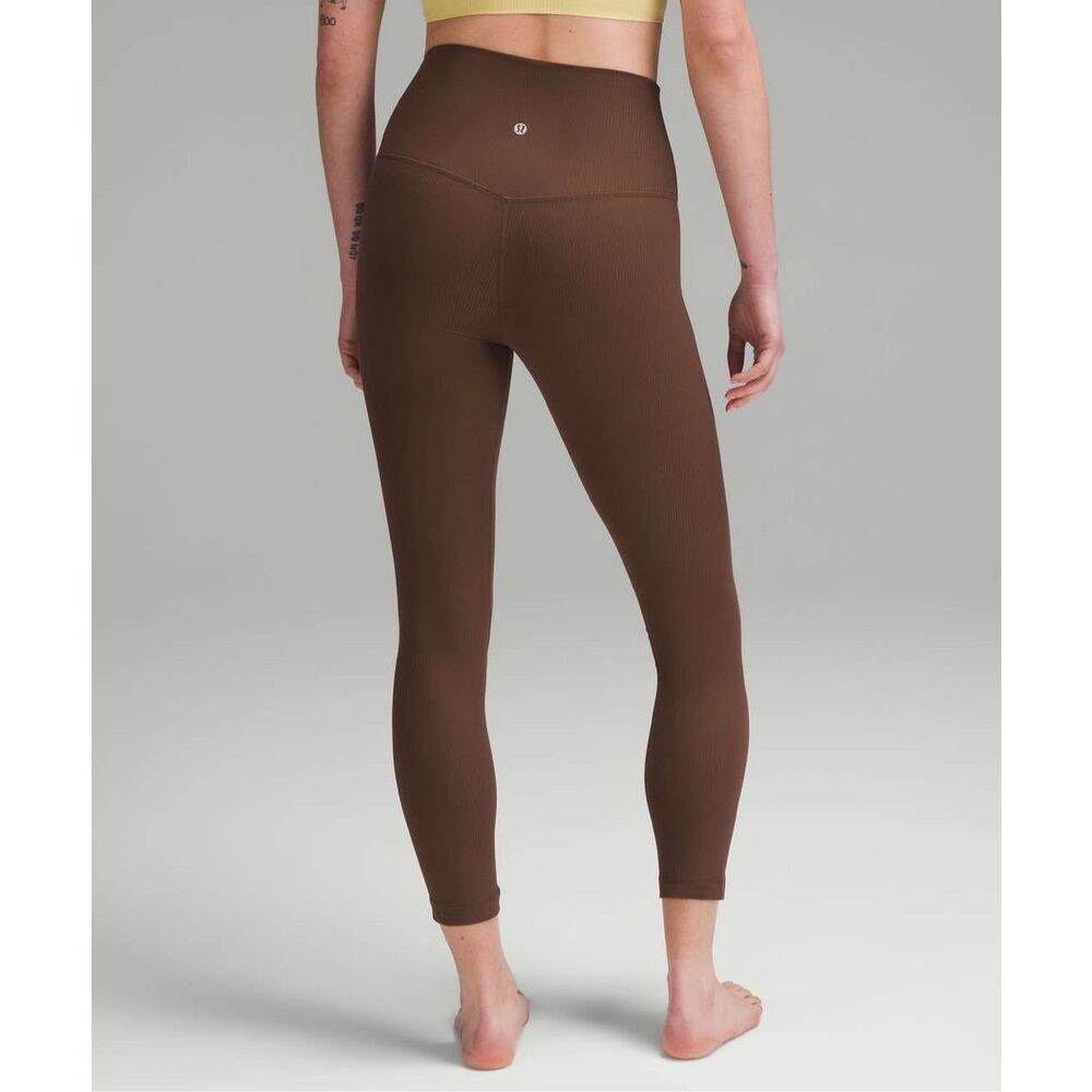 Lululemon Align High Rise Ribbed 25” Leggings Java Brown Nulu Yoga Size 16